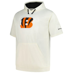 Cincinnati Bengals Profile Big & Tall Chest Print and Logo Short Sleeve Pullover Hoodie Oatmeal - NFL