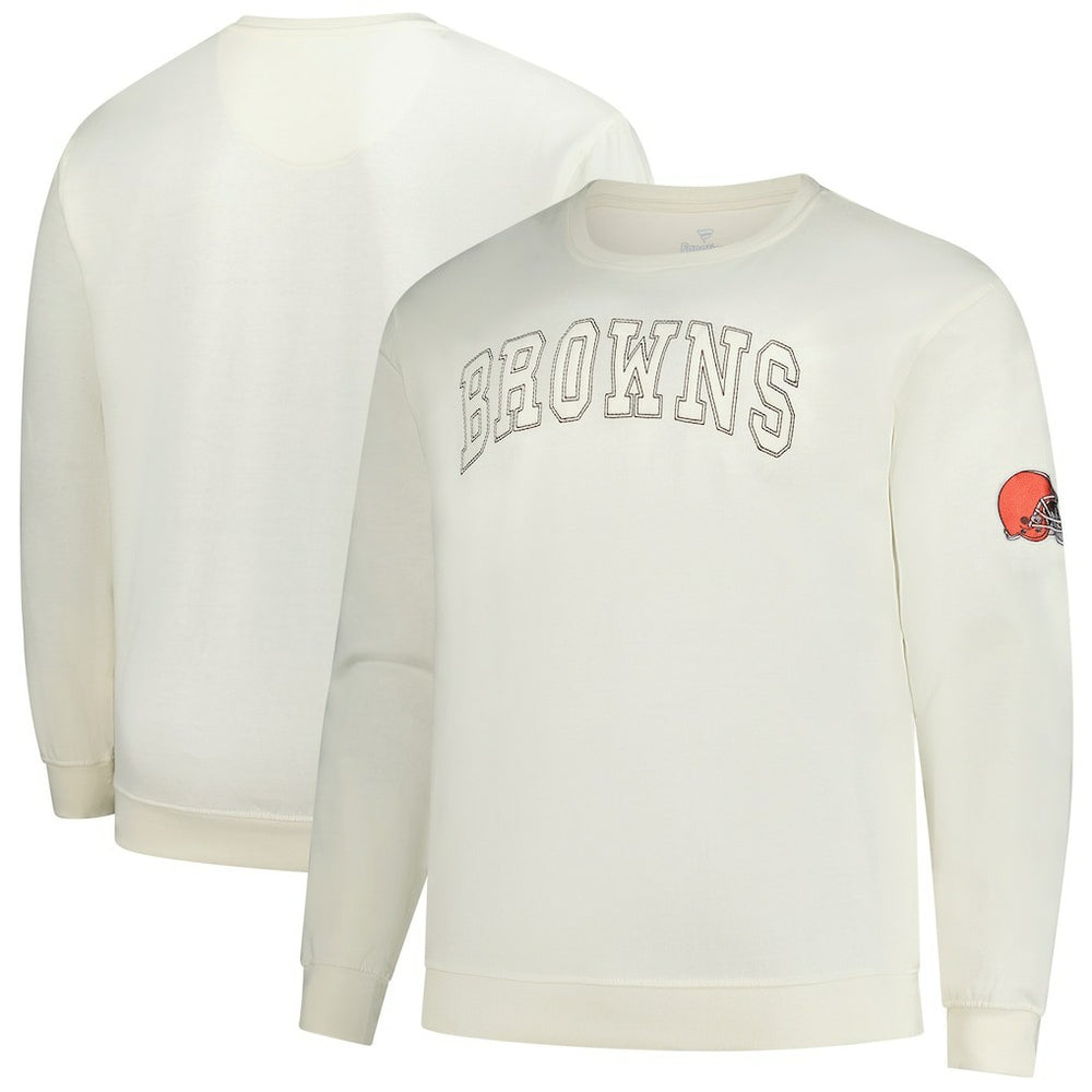 Cleveland Browns Profile Big & Tall Fleece Sweatshirt Cream - NFL