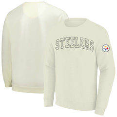 Pittsburgh Steelers Profile Big & Tall Fleece Sweatshirt Cream - NFL