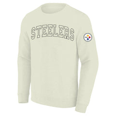 Pittsburgh Steelers Profile Big & Tall Fleece Sweatshirt Cream - NFL