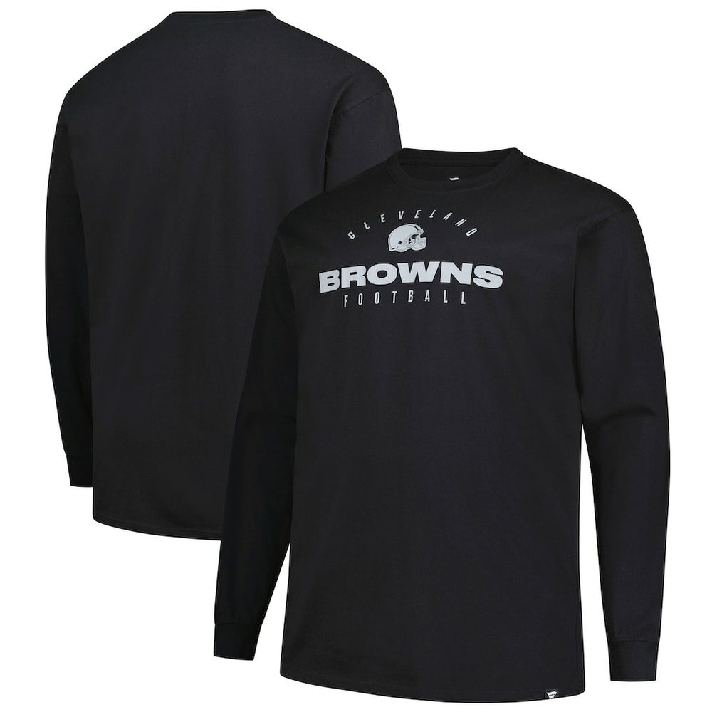 Cleveland Browns Big & Tall Coverage Scheme Long Sleeve T-Shirt Black - Fanatics