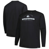 Cleveland Browns Big & Tall Coverage Scheme Long Sleeve T-Shirt Black - Fanatics