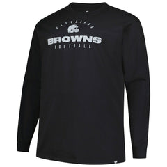 Cleveland Browns Big & Tall Coverage Scheme Long Sleeve T-Shirt Black - Fanatics