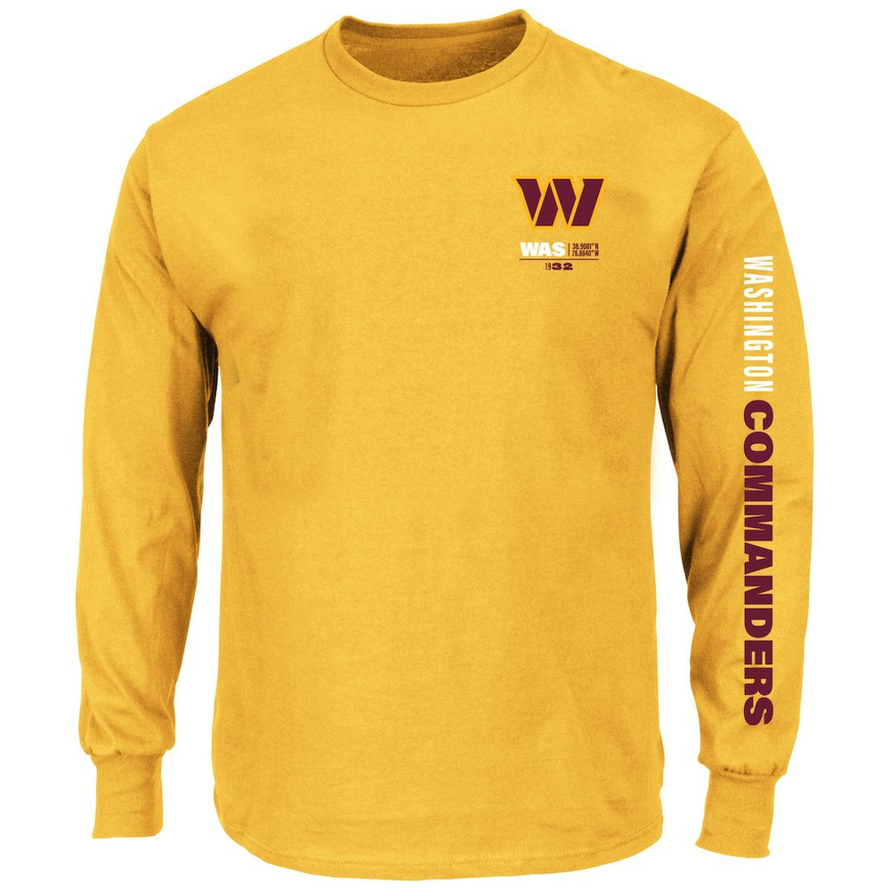 Washington Commanders Big & Tall Clock Management Legacy Long Sleeve T-Shirt Gold - Fanatics