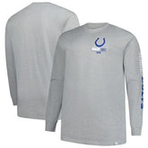 Indianapolis Colts Big & Tall Clock Management Legacy Long Sleeve T-Shirt Heather Gray - Fanatics