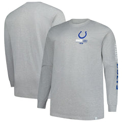 Indianapolis Colts Big & Tall Clock Management Legacy Long Sleeve T-Shirt Heather Gray - Fanatics
