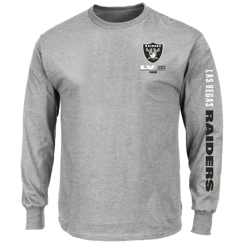 Las Vegas Raiders Big & Tall Clock Management Legacy Long Sleeve T-Shirt Heather Gray - Fanatics