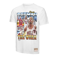 Mitchell & Ness - Dennis Rodman Chicago Bulls Hardwood Classics Commemorative Player Collage T-Shirt - White