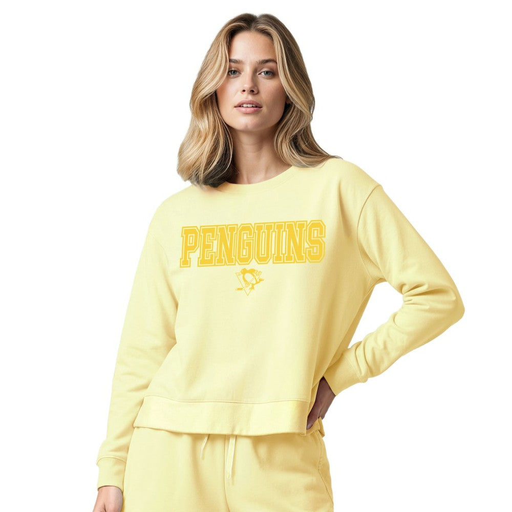 Pittsburgh Penguins Concepts Sport Women's Tonal Pullover Tri-Blend Sweatshirt Yellow
