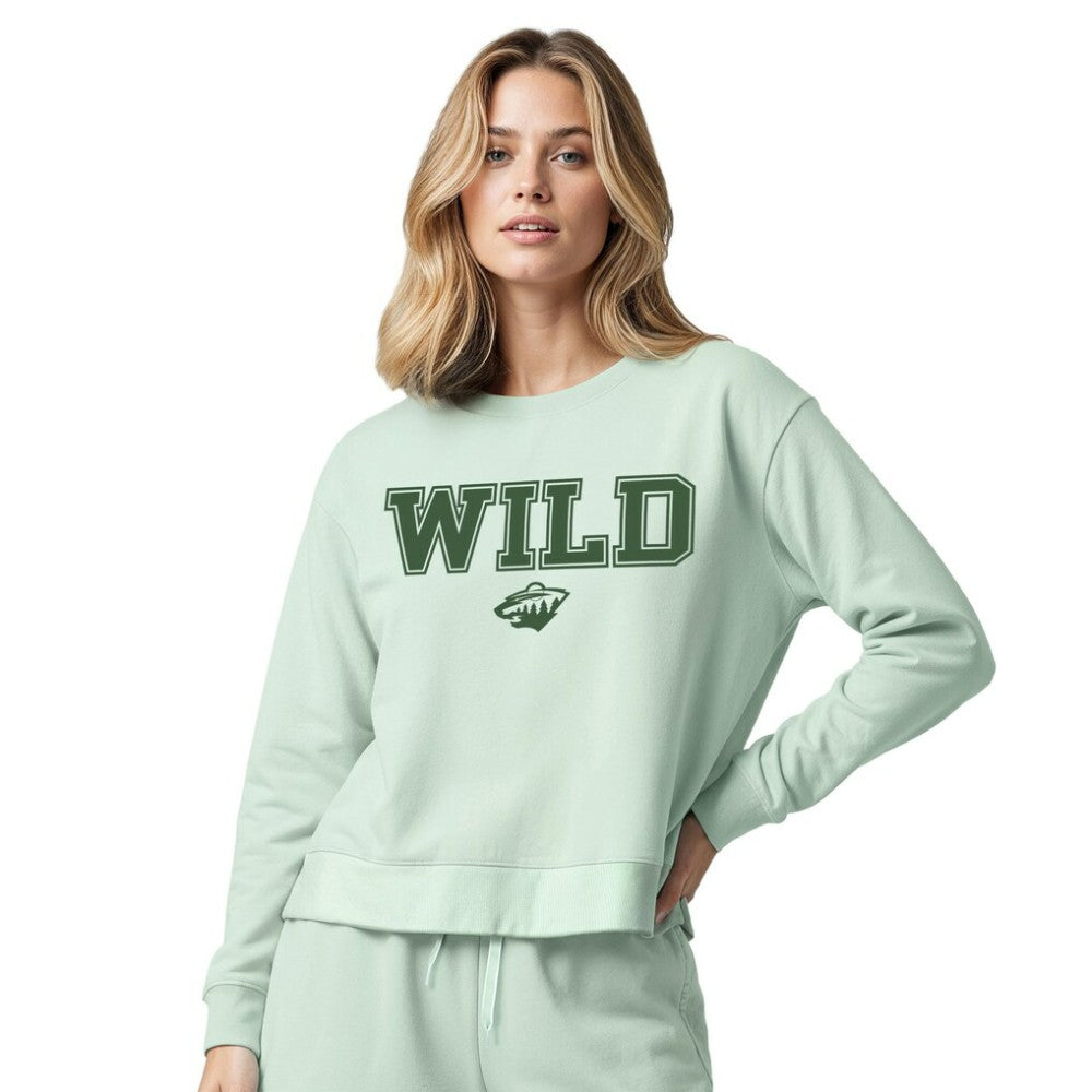 Minnesota Wild - Concepts Sport Women's Tonal Pullover Tri-Blend Sweatshirt Light Green