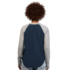 Dallas Cowboys G-III 4Her by Carl Banks Women's Waffle Knit Raglan Long-Sleeve T-Shirt Navy/Gray - NFL
