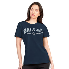 Dallas Cowboys G-III 4Her by Carl Banks Women's Super-Slim Lightweight Winning Crew T-Shirt Navy - NFL