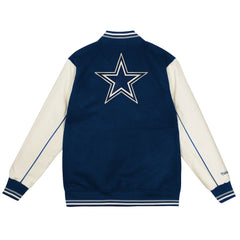 Dallas Cowboys Youth Full-Snap Varsity Jacket Navy/Cream - Mitchell & Ness