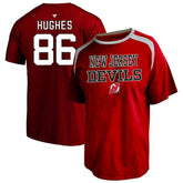 Jack Hughes New Jersey Devils - Fanatics Women's Plus Size Name & Number Scoop Neck T-Shirt Red