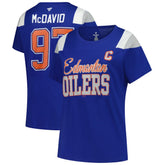Connor McDavid Edmonton Oilers - Fanatics Women's Plus Size Name & Number Scoop Neck T-Shirt Royal