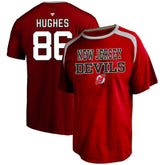 Jack Hughes New Jersey Devils - Profile Big & Tall Name & Number T-Shirt Red