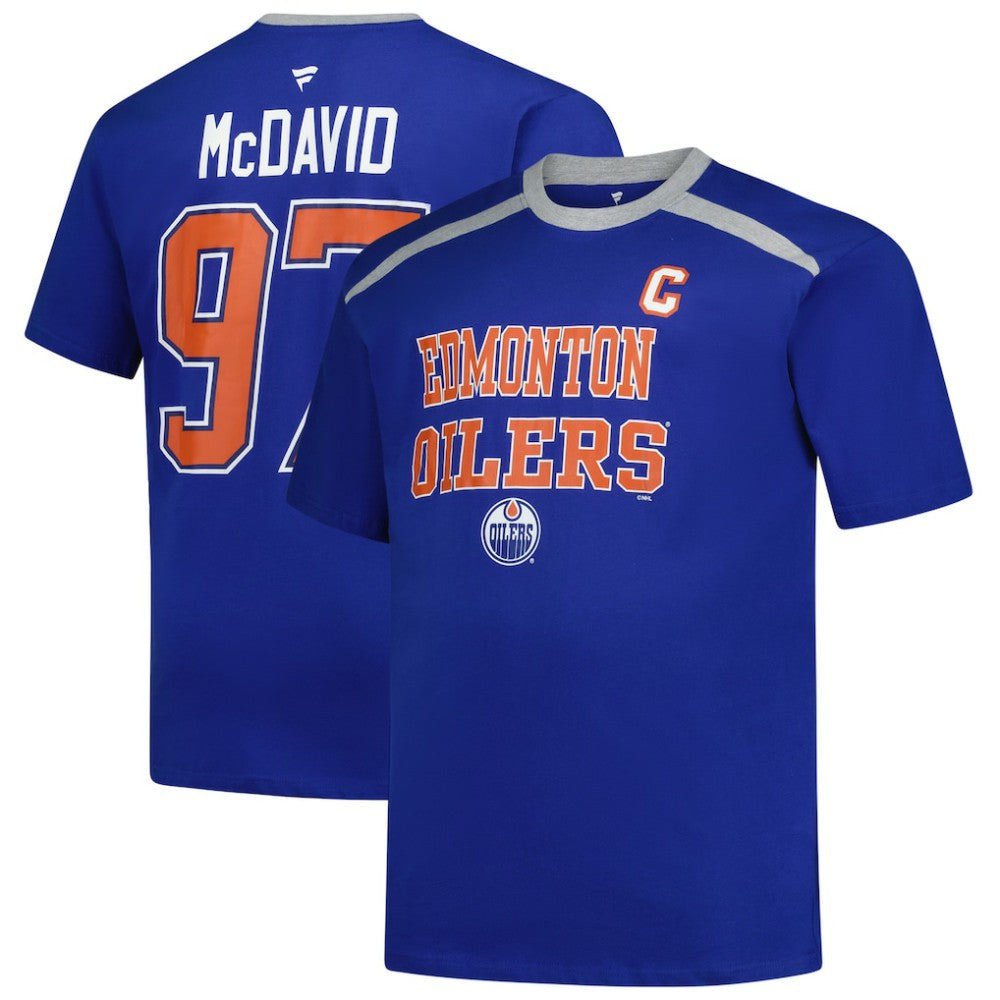 Connor McDavid Edmonton Oilers - Profile Big & Tall Name & Number T-Shirt Royal