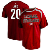 Sebastian Aho Carolina Hurricanes - Profile Big & Tall Name & Number T-Shirt Red