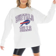 Buffalo Bills Gameday Couture Women's Mind Games Oversized Long Sleeve T-Shirt White - NFL