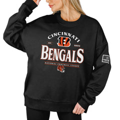 Cincinnati Bengals Gameday Couture Women's Oversized Players Only Black Label Pullover Sweatshirt Black - NFL