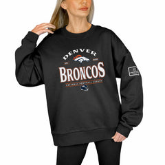 Denver Broncos Gameday Couture Women's Oversized Players Only Black Label Pullover Sweatshirt Black - NFL