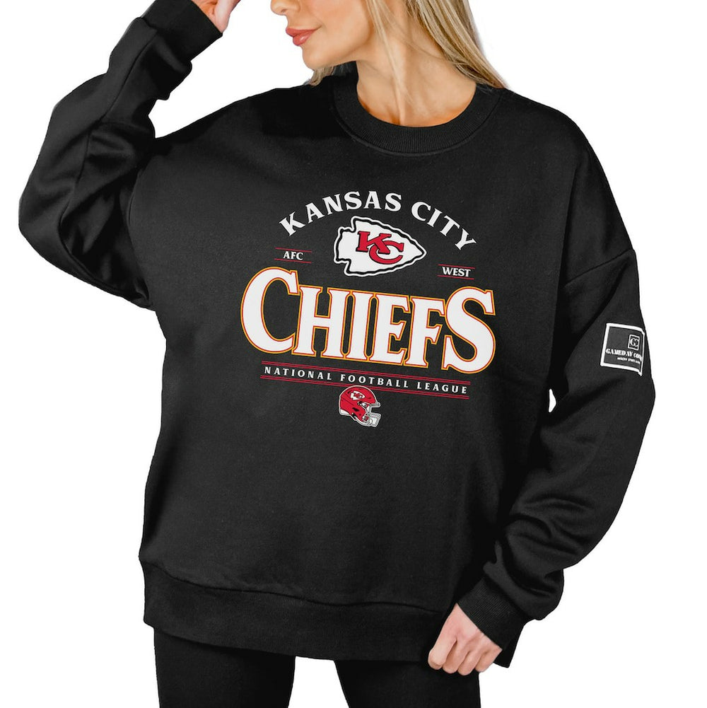 Kansas City Chiefs Gameday Couture Women's Oversized Players Only Black Label Pullover Sweatshirt Black - NFL