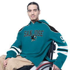 San Jose Sharks - G-III Sports by Carl Banks Adaptive Wear Lord Stanley Hooded Long Sleeve Sweatshirt Teal