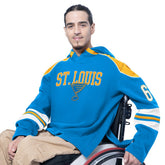 St. Louis Blues - G-III Sports by Carl Banks Adaptive Wear Lord Stanley Hooded Long Sleeve Sweatshirt Blue