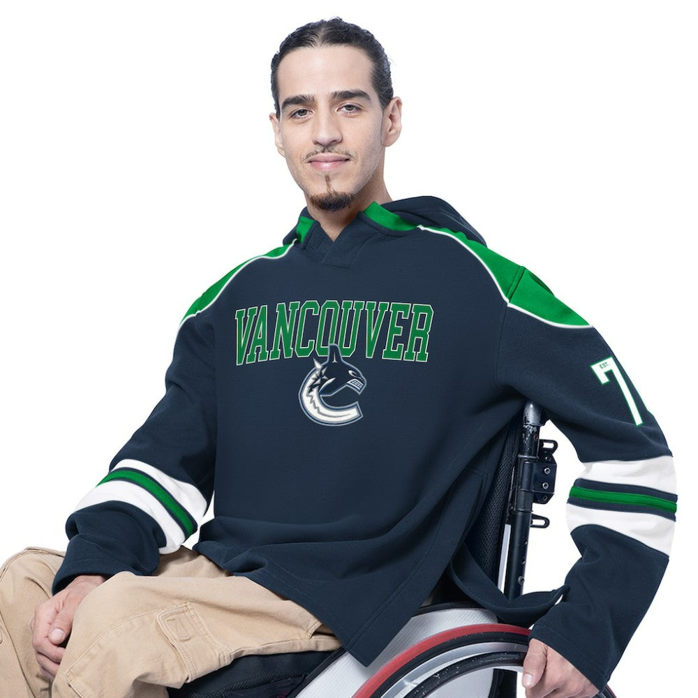 Vancouver Canucks - G-III Sports by Carl Banks Adaptive Wear Lord Stanley Hooded Long Sleeve Sweatshirt Blue