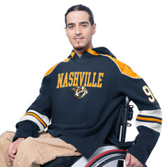 Nashville Predators - G-III Sports by Carl Banks Adaptive Wear Lord Stanley Hooded Long Sleeve Sweatshirt Navy