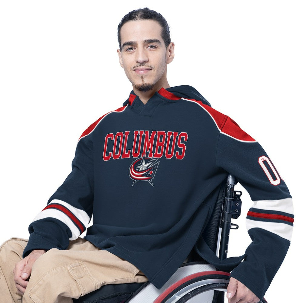 Columbus Blue Jackets - G-III Sports by Carl Banks Adaptive Wear Lord Stanley Hooded Long Sleeve Sweatshirt Navy