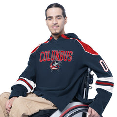 Columbus Blue Jackets - G-III Sports by Carl Banks Adaptive Wear Lord Stanley Hooded Long Sleeve Sweatshirt Navy