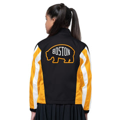Boston Bruins Starter Girls Key Player Half Zip Jacket Black/Gold