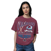 Colorado Avalanche - Starter Women's Oversized Hall of Fame T-Shirt Heather Burgundy