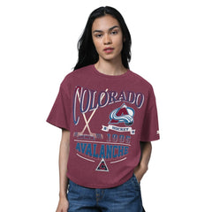 Colorado Avalanche - Starter Women's Oversized Hall of Fame T-Shirt Heather Burgundy