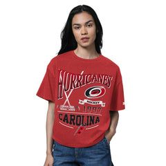 Carolina Hurricanes - Starter Women's Oversized Hall of Fame T-Shirt Heather Red