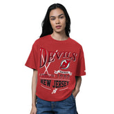 New Jersey Devils - Starter Women's Oversized Hall of Fame T-Shirt Heather Red
