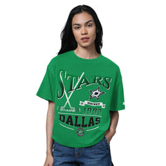 Dallas Stars - Starter Women's Oversized Hall of Fame T-Shirt Heather Kelly Green