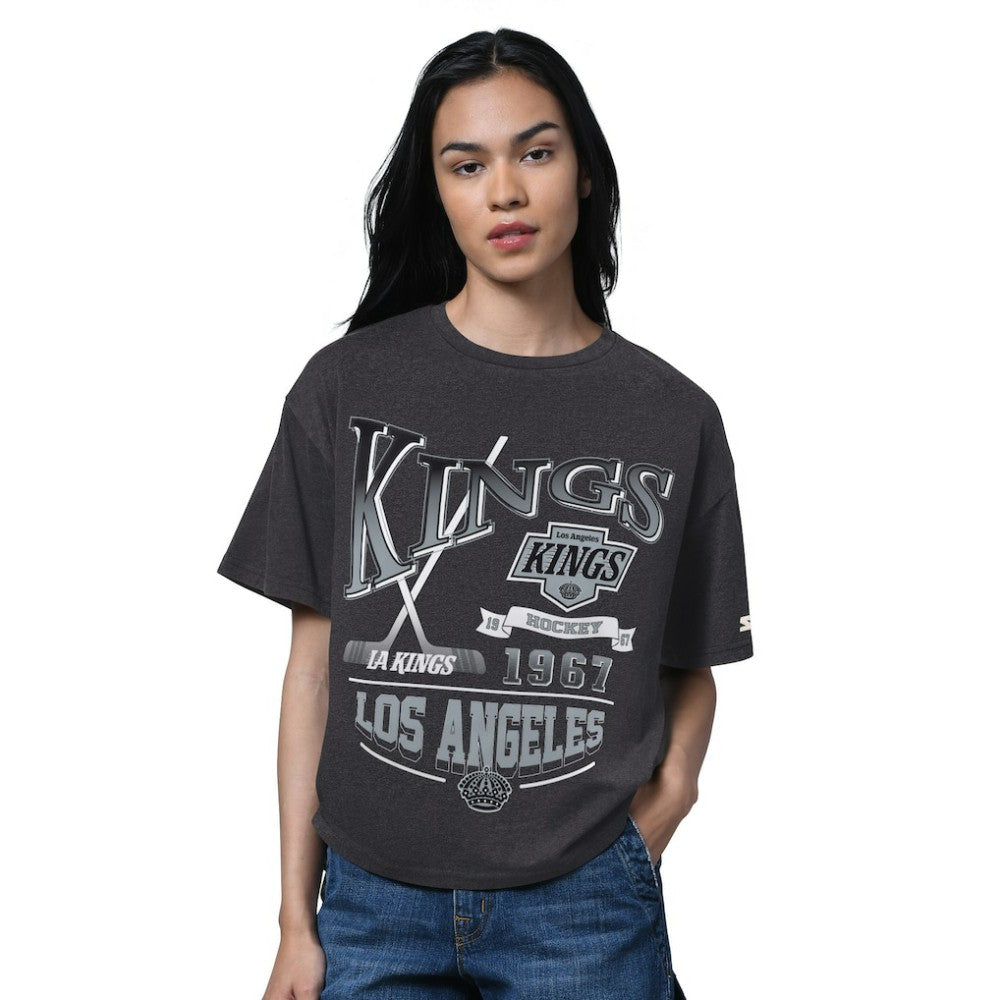 Los Angeles Kings - Starter Women's Oversized Hall of Fame T-Shirt Heather Black