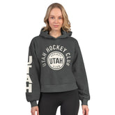 Utah Mammoth - Starter Women's Star Player Cropped Fleece Hoodie Heather Charcoal