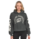 Carolina Hurricanes - Starter Women's Star Player Cropped Fleece Hoodie Heather Charcoal
