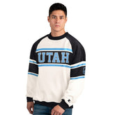Utah Mammoth - Starter Male Adult Defense Fleece Crewneck Sweatshirt White