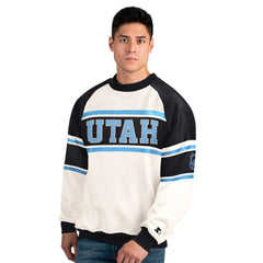 Utah Mammoth - Starter Male Adult Defense Fleece Crewneck Sweatshirt White