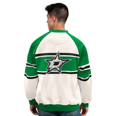 Dallas Stars - Starter Male Adult Defense Fleece Crewneck Sweatshirt White