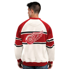 Detroit Red Wings - Starter Male Adult Defense Fleece Crewneck Sweatshirt White