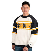 Pittsburgh Penguins Starter Male Adult Defense Fleece Crewneck Sweatshirt White