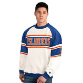 New York Islanders - Starter Male Adult Defense Fleece Crewneck Sweatshirt White