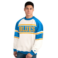 St. Louis Blues - Starter Male Adult Defense Fleece Crewneck Sweatshirt White