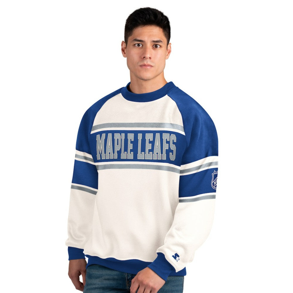 Toronto Maple Leafs - Starter Male Adult Defense Fleece Crewneck Sweatshirt White