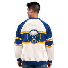 Buffalo Sabres - Starter Male Adult Defense Fleece Crewneck Sweatshirt White